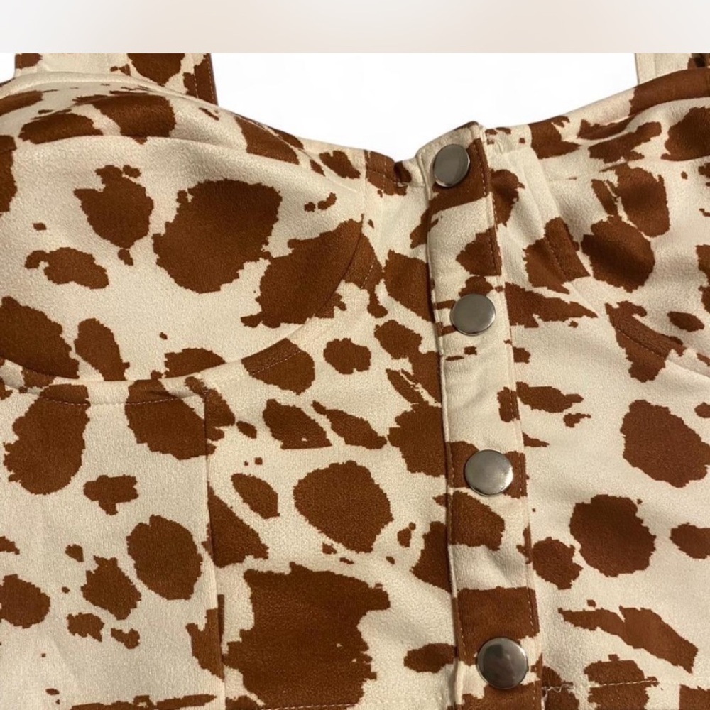 Altar'd State Brown and Cream Patterned Crop Top - Picture 2 of 6